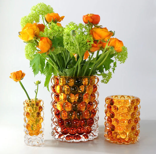 Hurricane boule mini vase amber