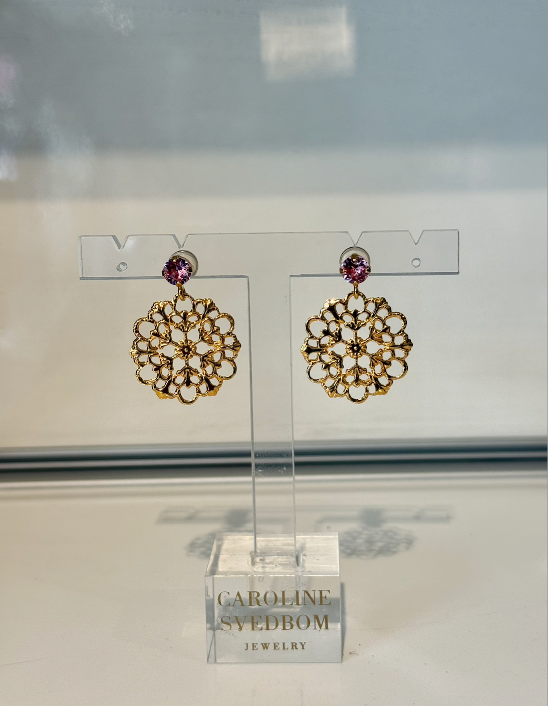 Andrea Earrings Gold Light Rose Stud