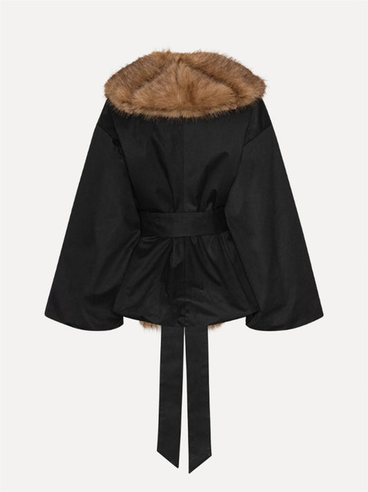 Faux Fur Collar Jacket