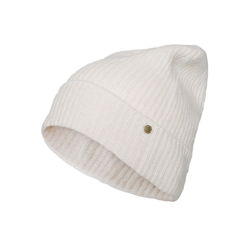 Holly cashmere ribbestrikket lue