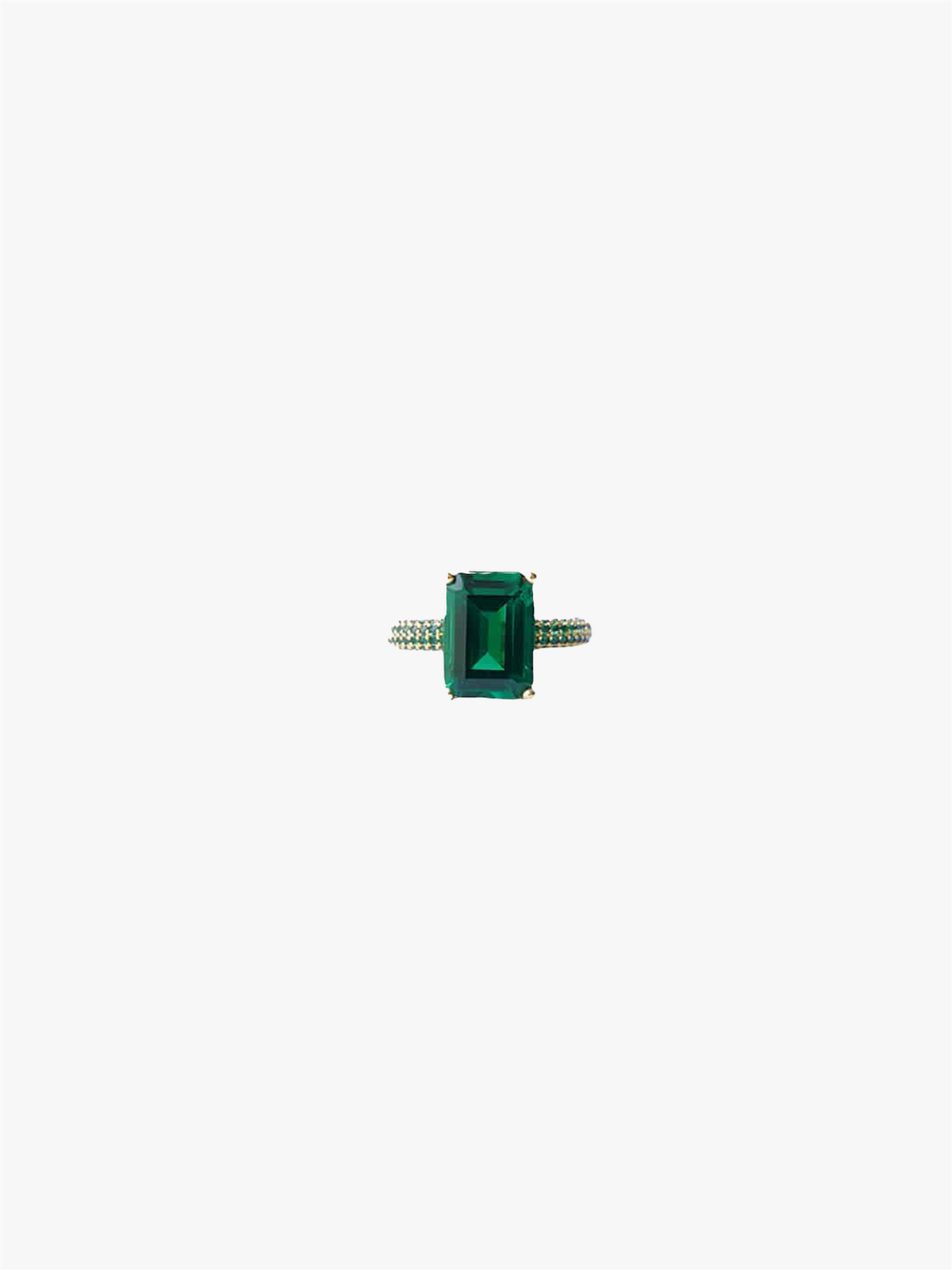Mega rectangle ring green gold