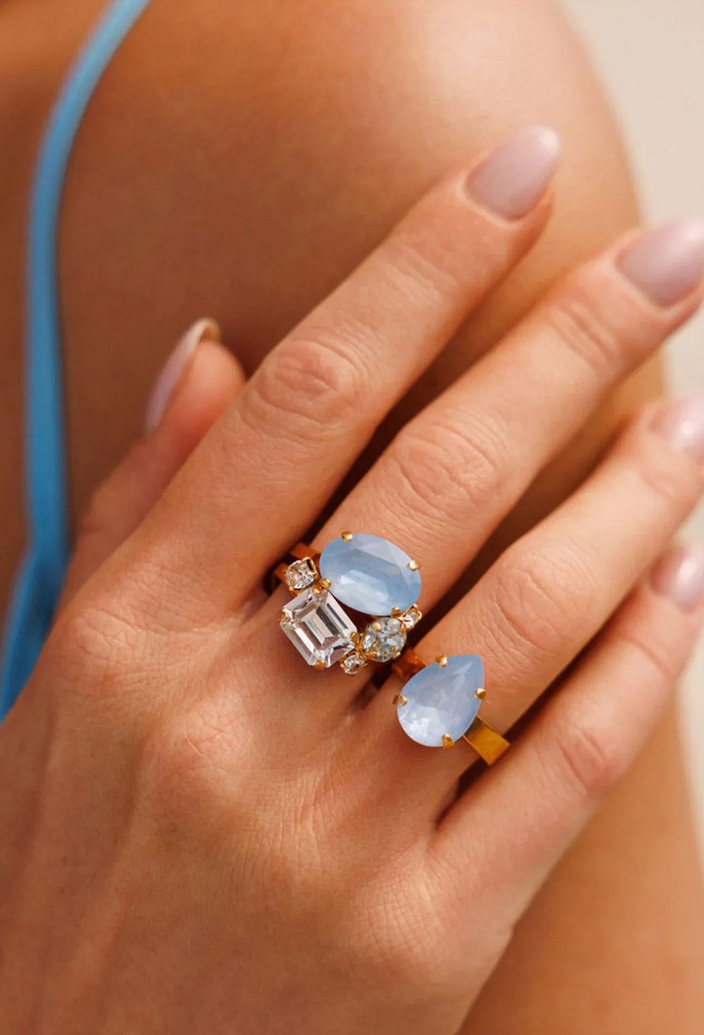 Mini Carolina Ring Gold Sky Combo