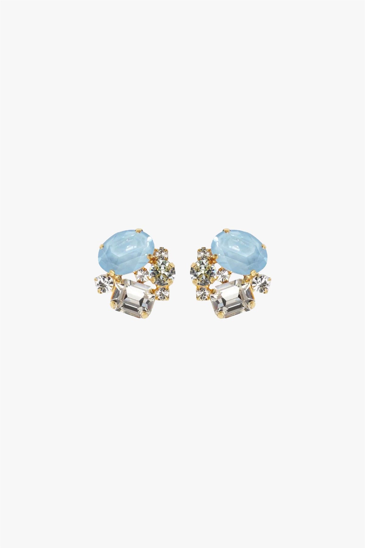 Mini Carolina Earrings Gold Sky Combo