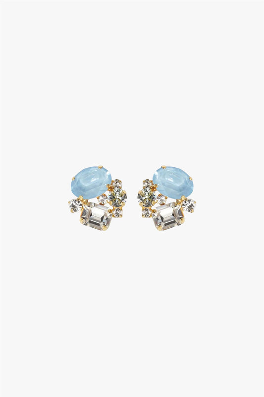 Mini Carolina Earrings Gold Sky Combo