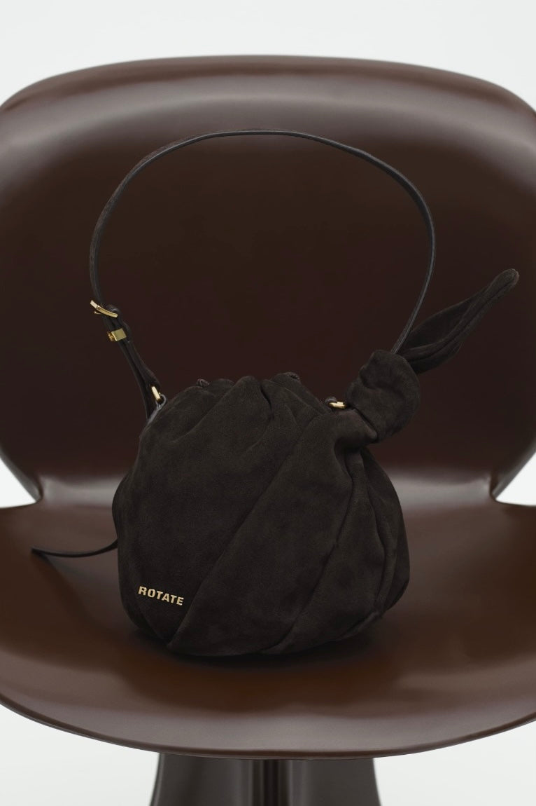 Suede bon bon bag