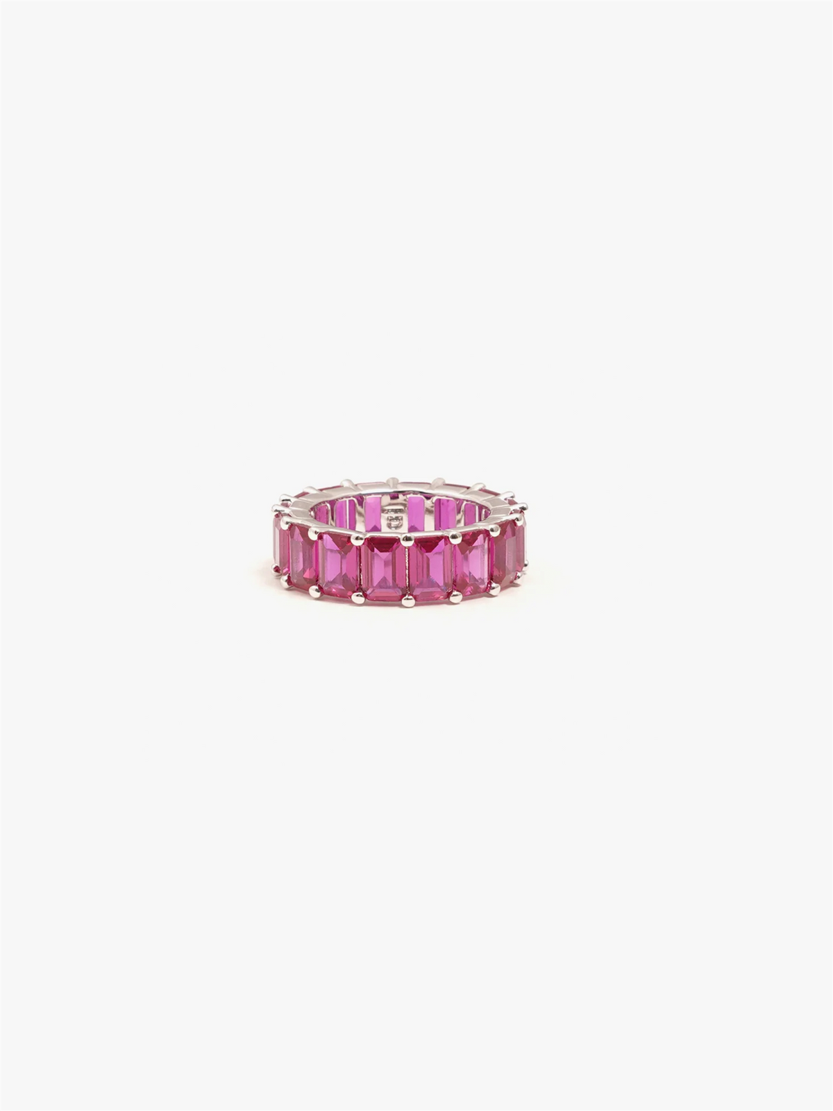 Chunky colorful ring silver pink
