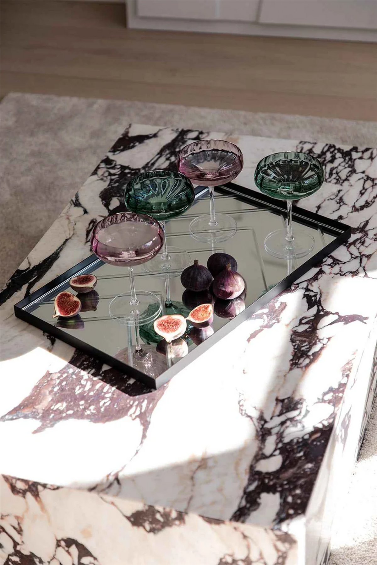 Herringbone tray clear