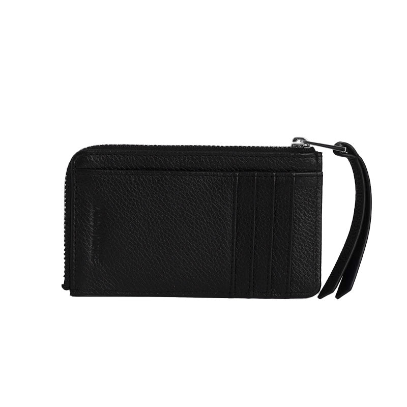 Zv card holder grained leather silver
