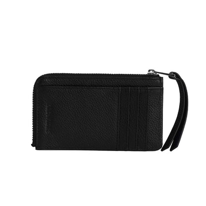 Zv card holder grained leather silver