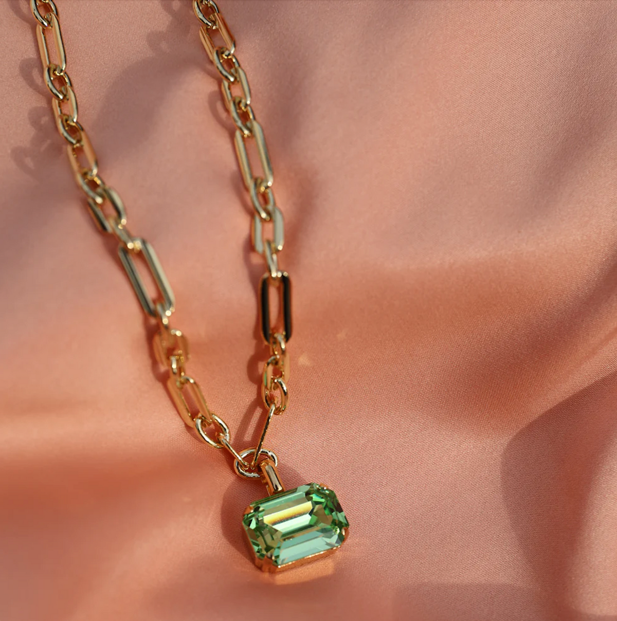 Lydia Chain Necklace Gold Peridot