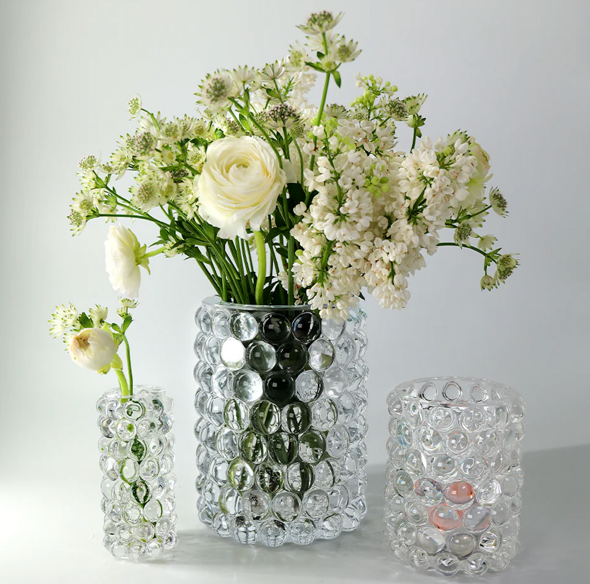 Hurricane  boule mini vase clear