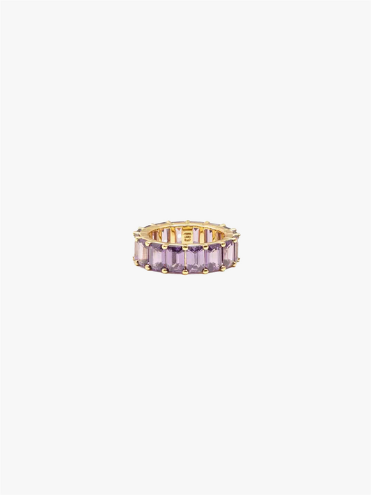 Chunky colorful ring lilac gold