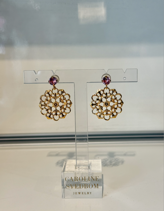 Andrea Earrings Gold Light Rose Stud