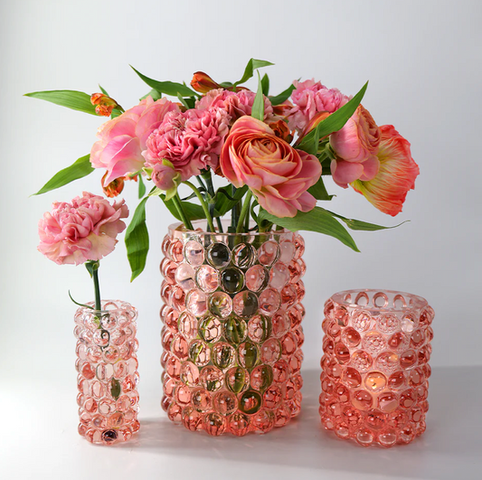Hurricane  boule mini vase rose