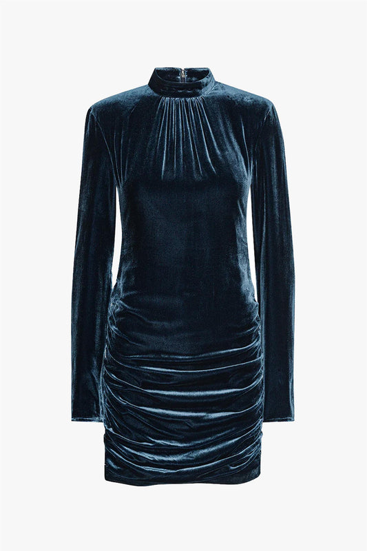 Silk velvet ls mini dress