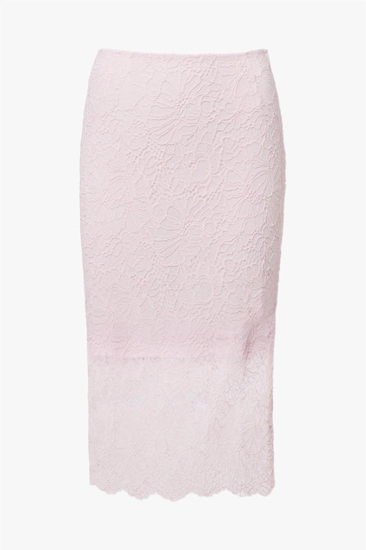 Lace midi pencil skirt