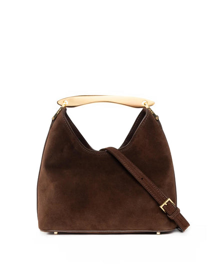 Small Boomerang suede brownie