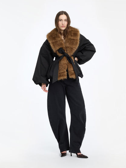 Faux Fur Collar Jacket