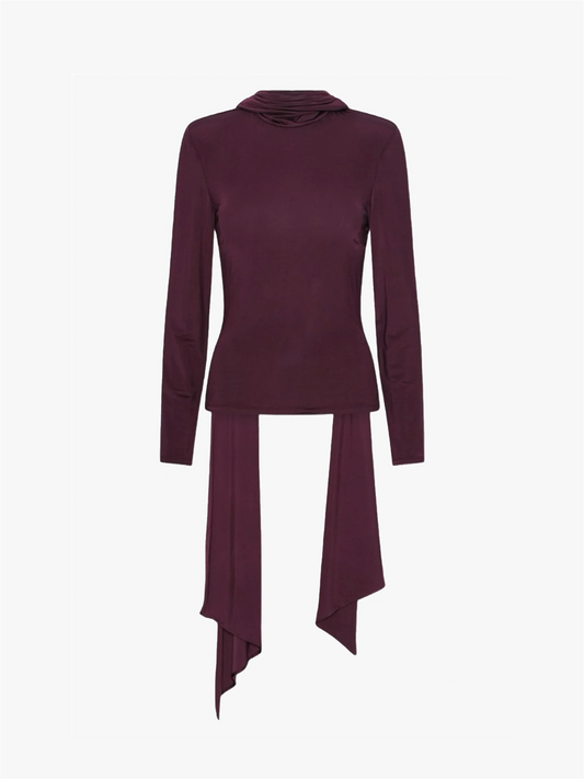 Long-sleeved scarf top
