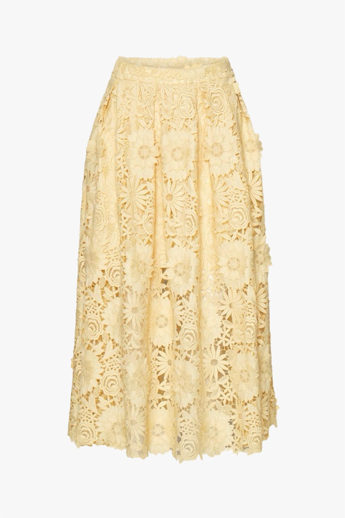 3D lace midi skirt