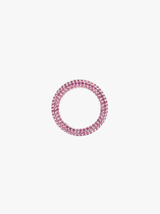 Chunky colorful ring pink silver