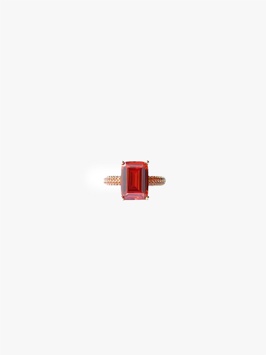 Mega rectangle ring orange gold