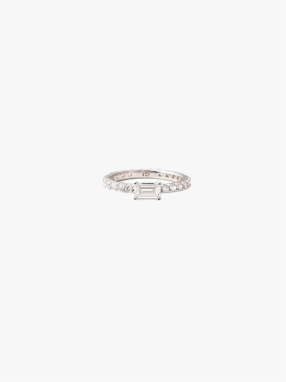 Ultra slim ring white silver