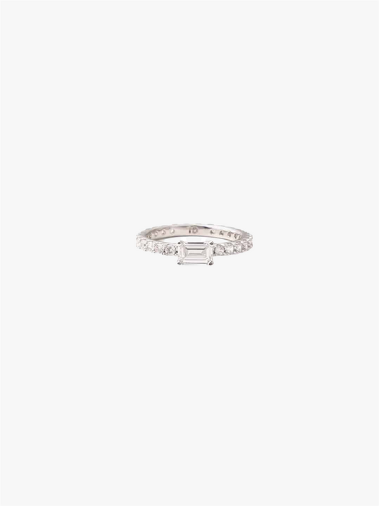 Ultra slim ring white silver
