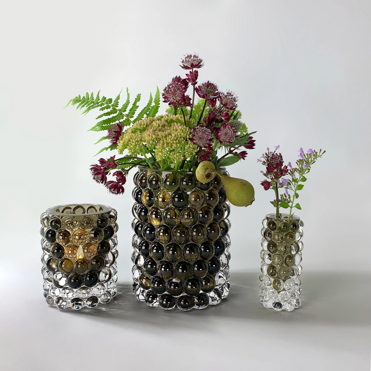 Hurricane  boule mini vase tobacco