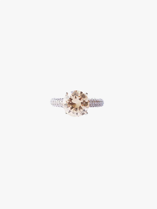 Mega cirkle ring beige silver