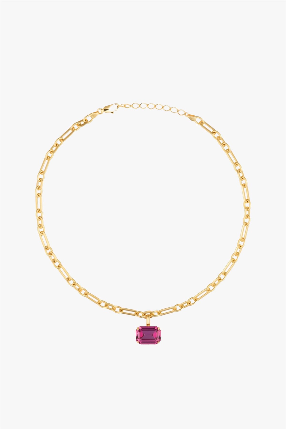 Lydia Chain Necklace Gold Dark Rose