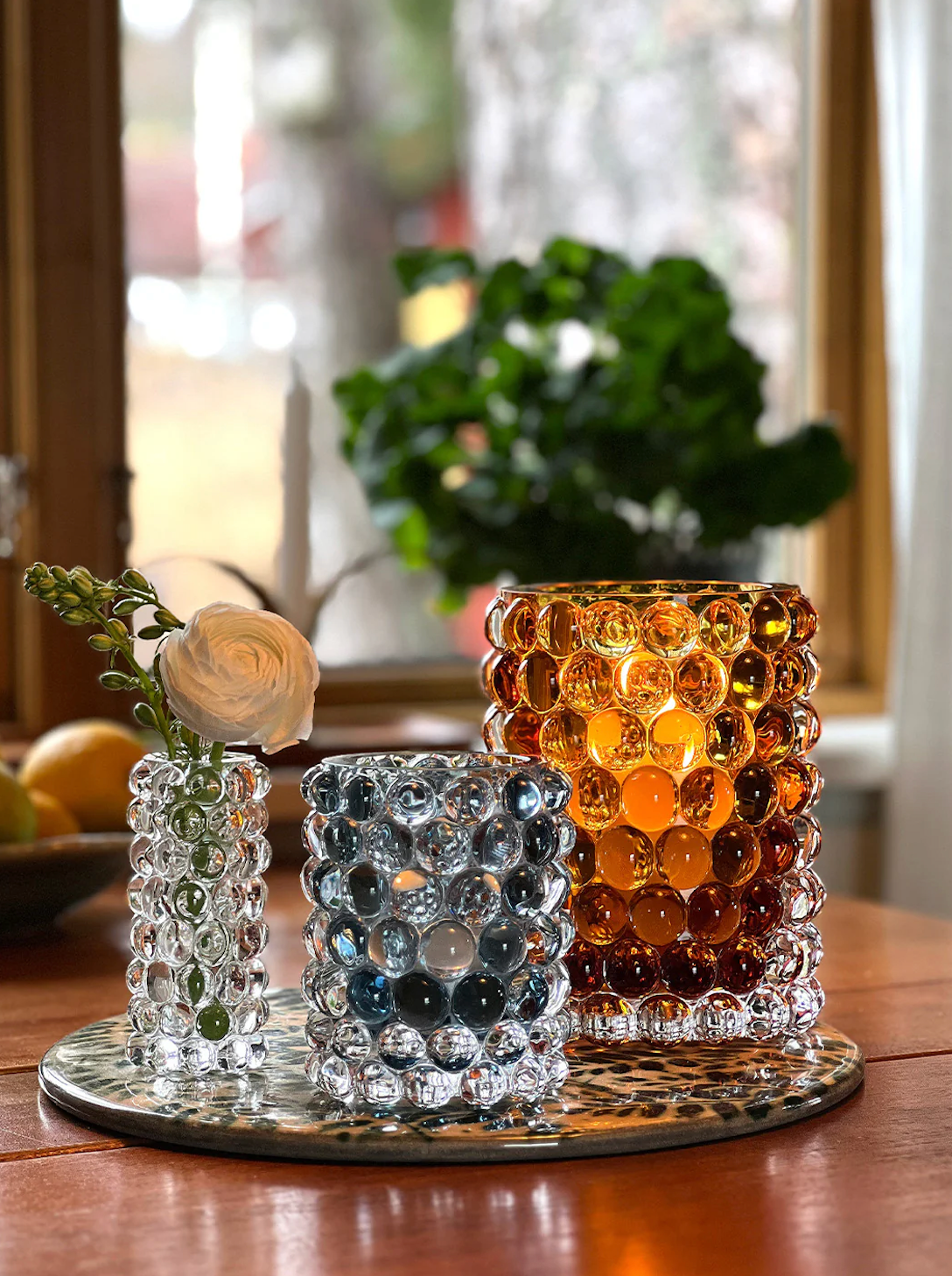 Hurricane  boule mini vase clear
