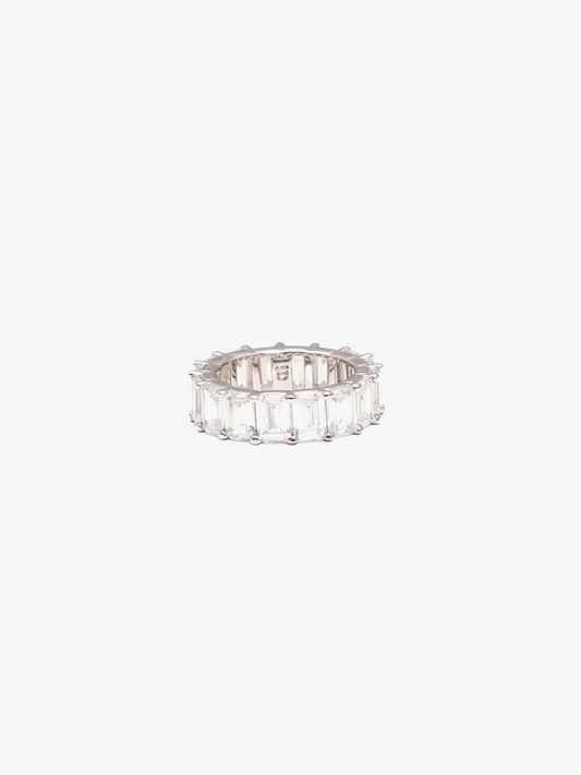 Chunky colorful ring white silver