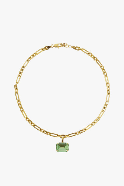 Lydia Chain Necklace Gold Peridot