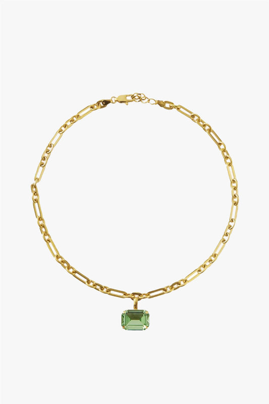 Lydia Chain Necklace Gold Peridot