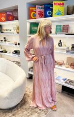 Pink lurex kjole