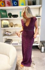 Purple lurex kjole