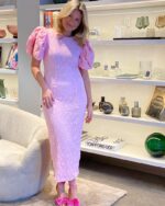 Lace midi fitted dress