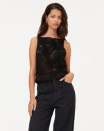 Flower mesh boatneck top - Bilde 3