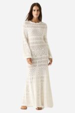 Bruna pointelle long sleeve dress