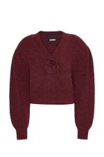 Knit puffsleeve cardigan