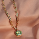 Lydia Chain Necklace Gold Peridot - Bilde 2