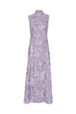 Flower mesh maxi dress