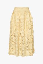 3D lace midi skirt